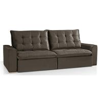 Sofá Modular 4 Lugares Ceará Retrátil e Reclinável Com Molas Veludo Marrom - 1