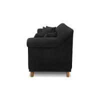 Sofá 220cm 3 Lugares Com 4 Almofadas Suede Preto - 2