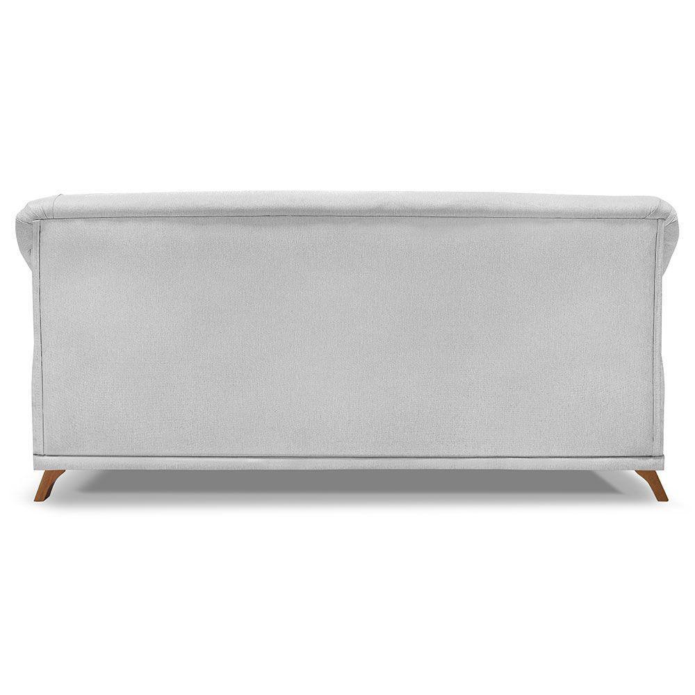 Sofá Living 2 Lugares 1,60m Vênus Linho Cinza Pés Castanho - 8