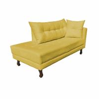 Divã Recamier Troya 1,80 Cm Lado Direito Suede Amarelo - 5