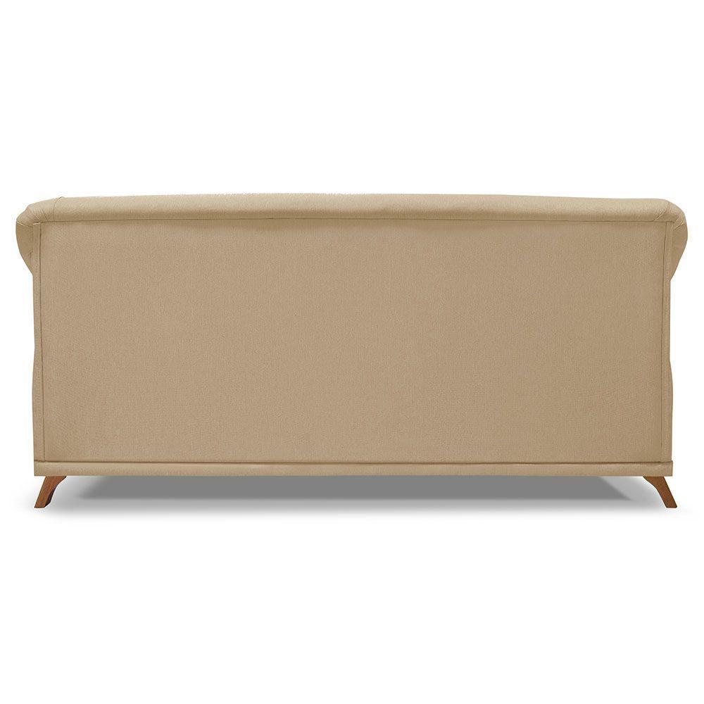 Sofá 2 Lugares 1,80m Vênus Linho Dourado Pés Castanho - 5