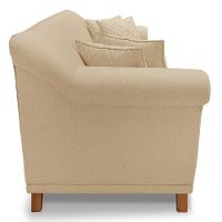 Sofá 2 Lugares 1,80m Vênus Linho Dourado Pés Castanho - 6