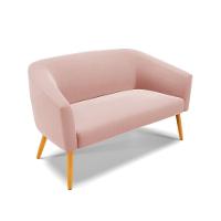 Kit 1 Namoradeira E 2 Poltronas Giratória Rosê Base Madeira - 7