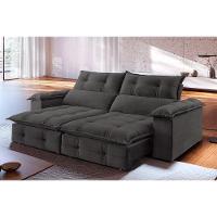 Sofá Retrátil E Reclinável 2,50m 4 Lugares Cinza - 1