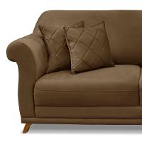Sofá 160cm 2 Lugares Com 4 Almofadas Suede Caramelo - 3