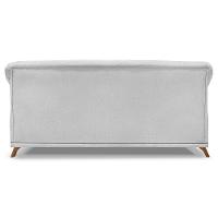 Sofá 2 Lugares 1,80m Vênus Linho Pés Castanho Cinza - 13