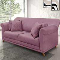 Sofá 180cm 2 Lugares Com 4 Almofadas Veludo Uva - 6