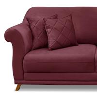 Sofá 160cm 2 Lugares Com 4 Almofadas Veludo Vinho - 7