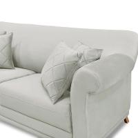 Sofá 180cm 2 Lugares Com 4 Almofadas Veludo Prata - 2