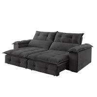 Sofá Retrátil E Reclinável 2,30m 4 Lugares Cinza - 8