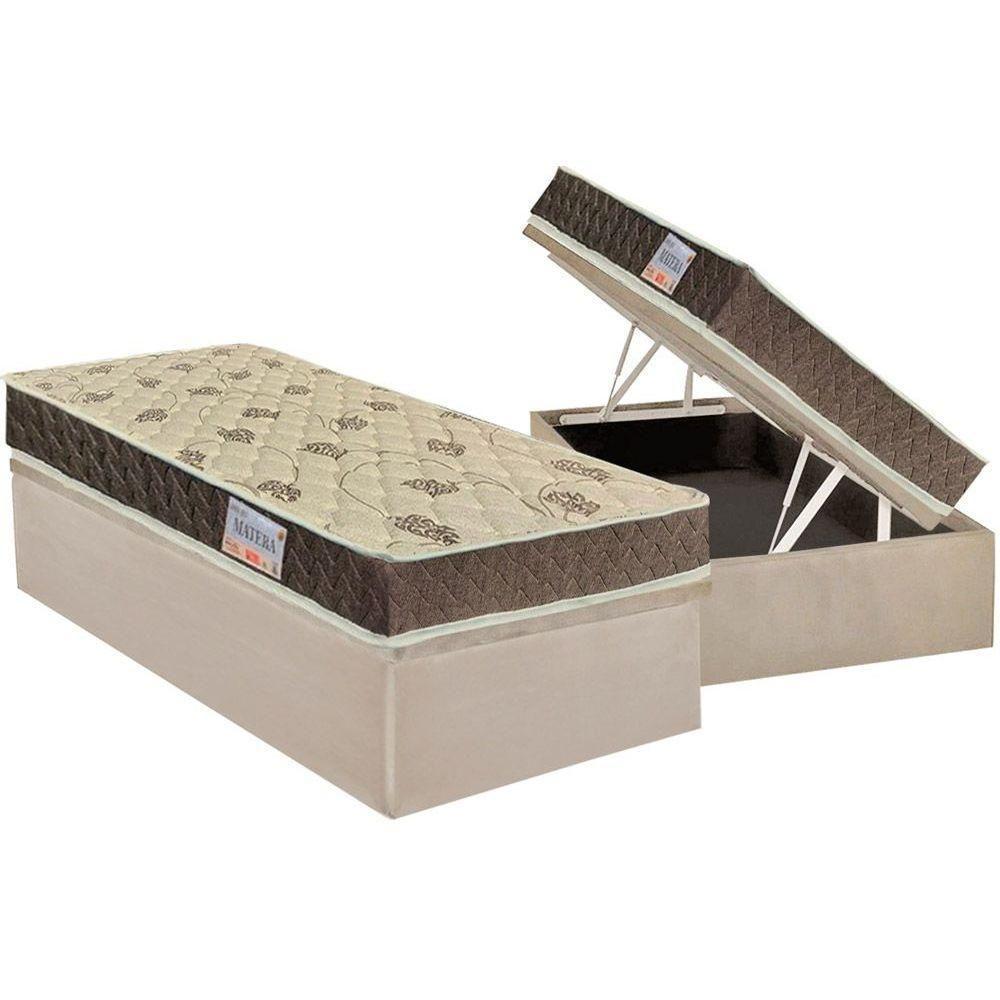 Cama Box Baú Solteiro: Colchão Anatômico Orthoflex D33 / EP Matera + Base CRC Suede Clean(88x188) - 1