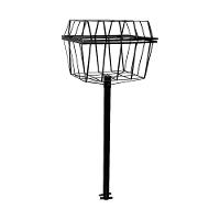 Lixeira De Rua Calçada Cesto Fundo E Tampa Preta 140x60x45cm. - 1