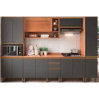 Balcão de Cozinha Modulado Macadâmia 120cm 2 Portas 3 Gavetas Freijo/Grafite - Telasul - 3