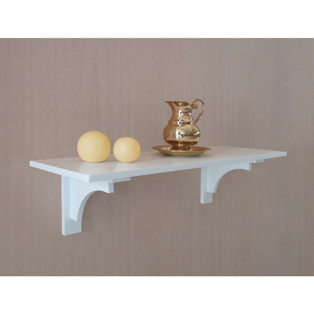 Aparador Prateleira com Cantoneira Mão Francesa Branco Laca - 1