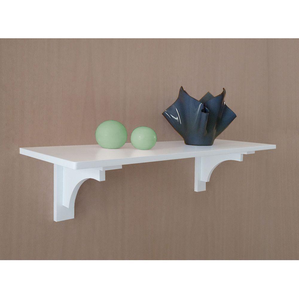 Aparador Prateleira com Cantoneira Mão Francesa Branco Laca - 3