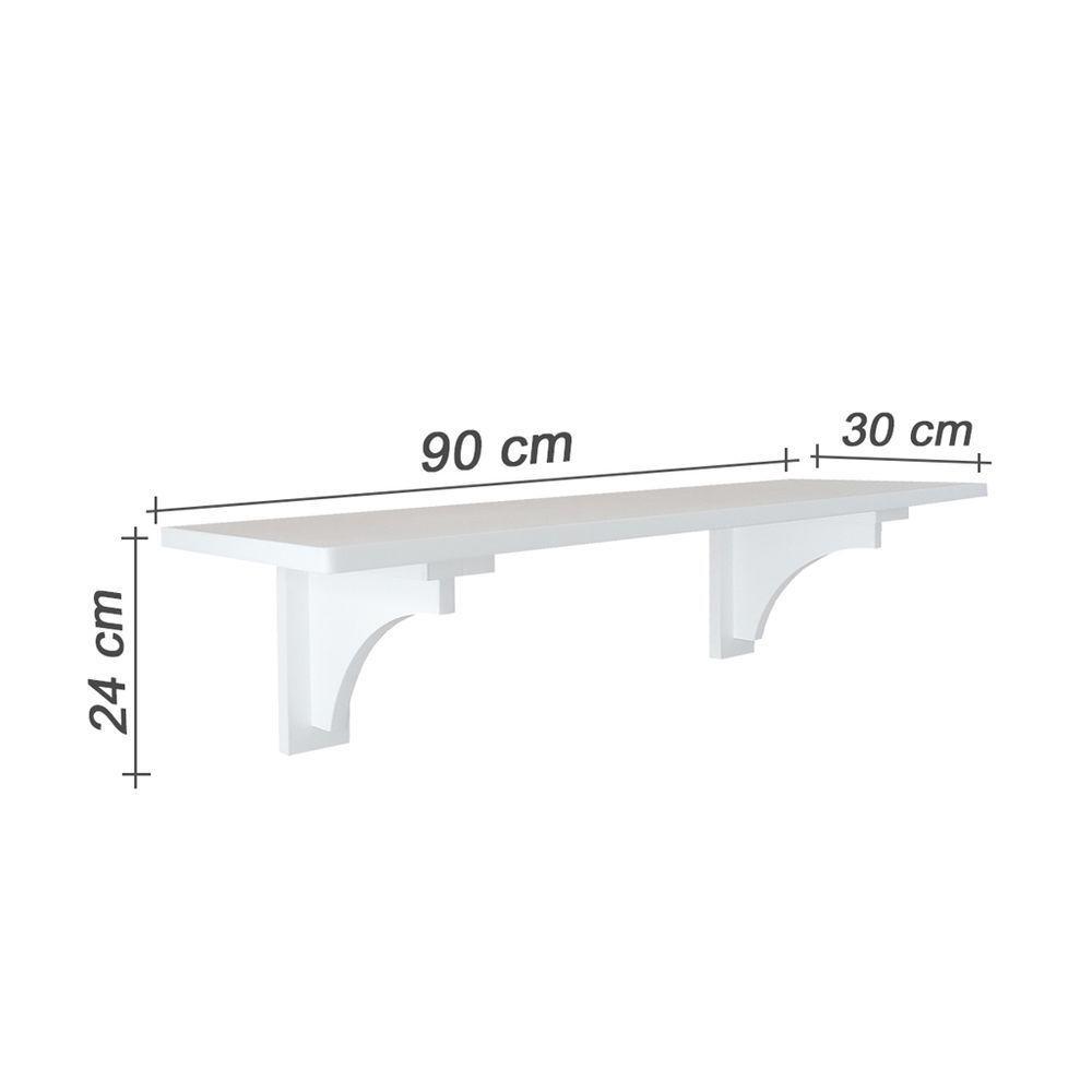 Aparador Prateleira com Cantoneira Mão Francesa Branco Laca - 5