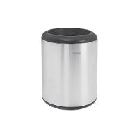 Lixeira Inox Cápsula Com Acabamento Scotch Brite E Aro E Base Em Polipropileno 23 L - 1