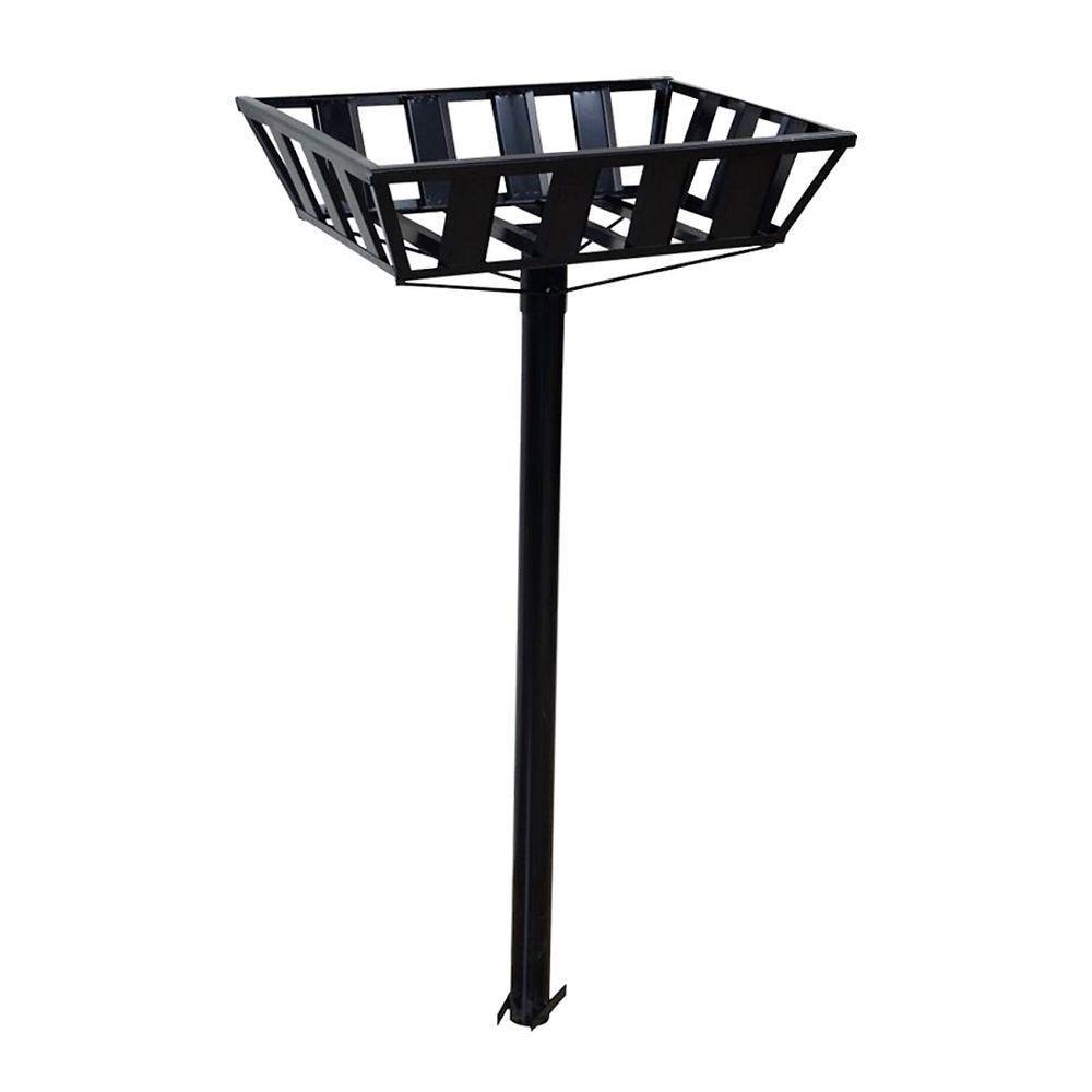 Lixeira De Rua Calçada Popular Cesto Raso Preta 112X60X45Cm - 1