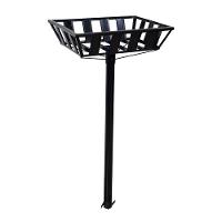 Lixeira De Rua Calçada Popular Cesto Raso Preta 112X60X45Cm - 1