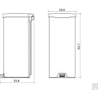 Lixeira Inox Com Pedal New Tramontina Com Acabamento Polido 30 L Tramontina - 7