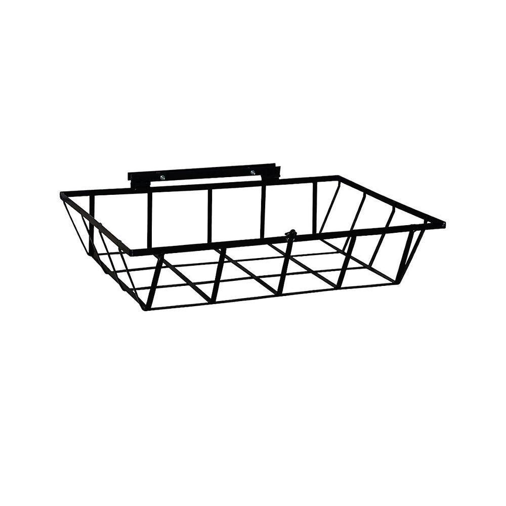 Lixeira De Rua Para Muro Parede Ou Grade Preta 60X45X12Cm - 1