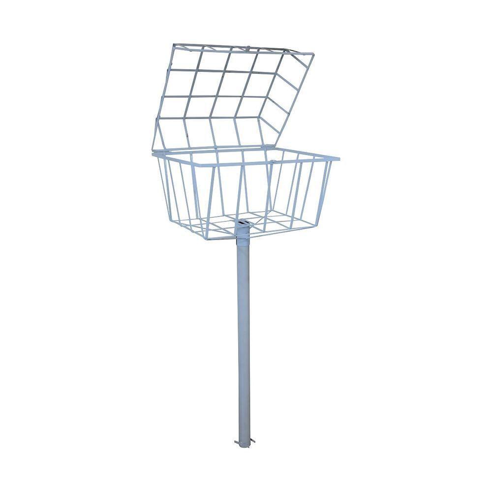 Lixeira De Rua Calçada Cesto Fundo Tampa Branca 140x60x45cm. - 1