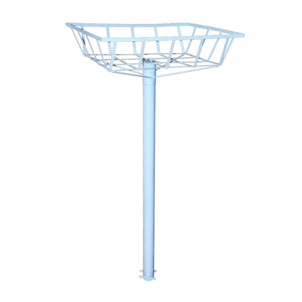 Lixeira De Rua Calçada Parque Cesto Raso Branca 112x60x45cm. - 1