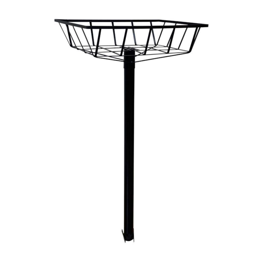 Lixeira De Rua Calçada Parque Cesto Raso Preta 112x60x45cm - 1