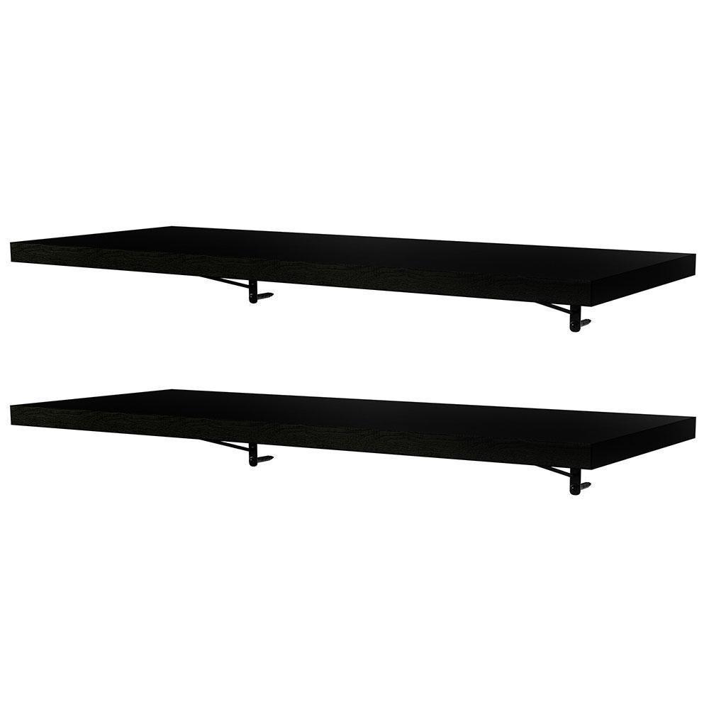 Kit 2 Prateleiras Suspensas 80 Cm Com Mão Francesa Preto - 5
