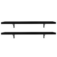 Kit 2 Prateleiras Suspensas 80 Cm Com Mão Francesa Preto - 8