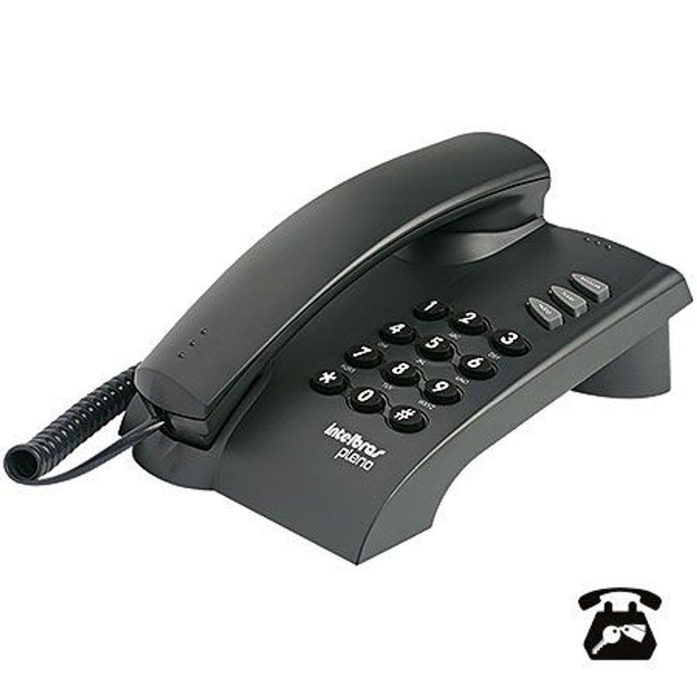 Telefone Pleno Preto C/ Chave Funções Flash Redial Mute Opçã - 1