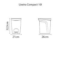 Lixeira Tramontina Compact 10 L Em Polipropileno Preto Com Haste Em Aço Galvanizado