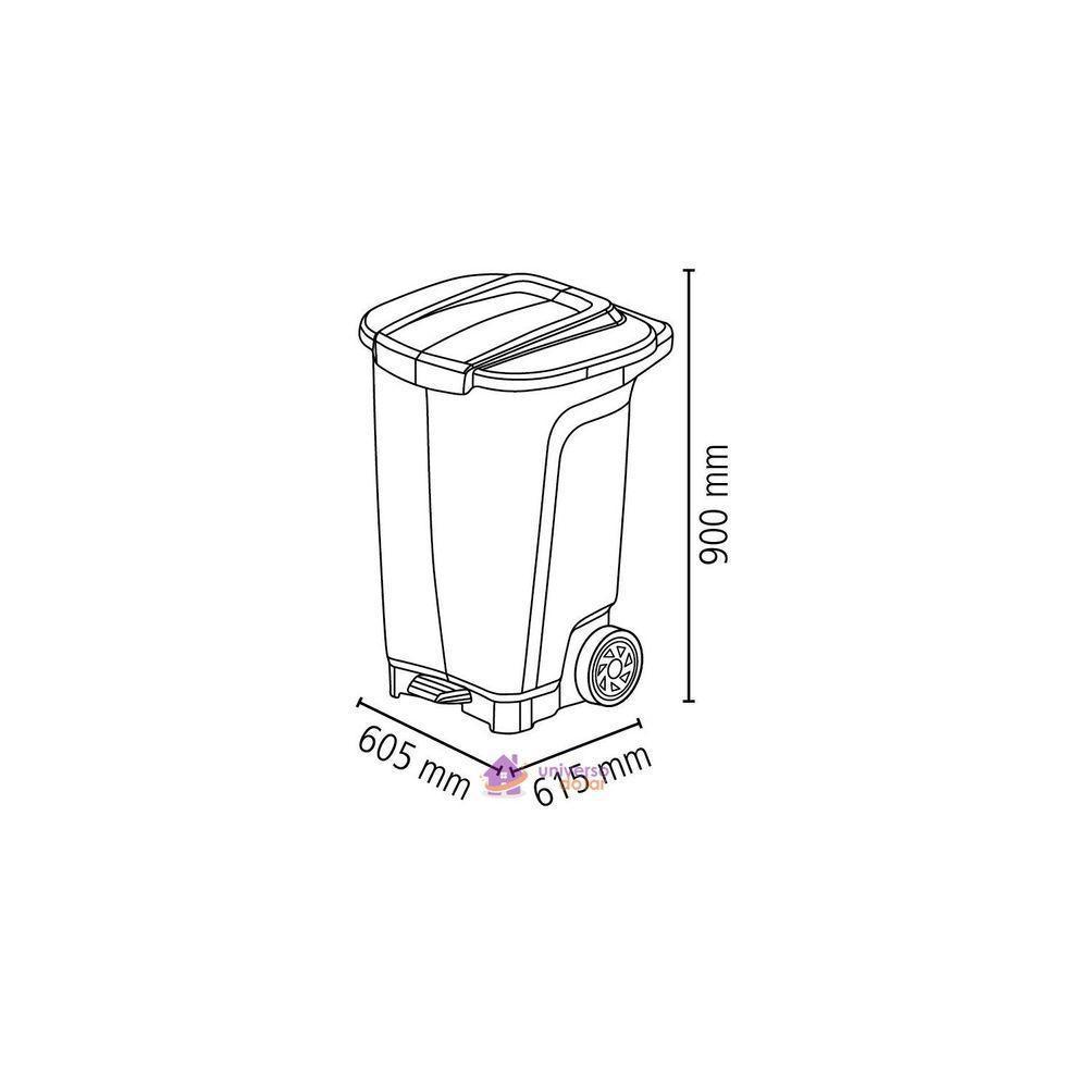 Lixeira Tramontina T-force 100 L Cinza Com Rodas Tramontina - 4