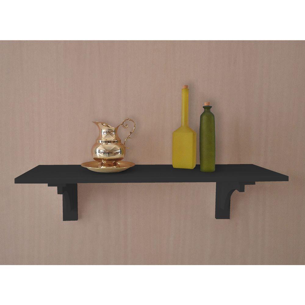 Aparador Prateleira com Cantoneira Mão Francesa Preto Laca - 2