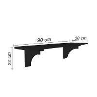 Aparador Prateleira com Cantoneira Mão Francesa Preto Laca - 9