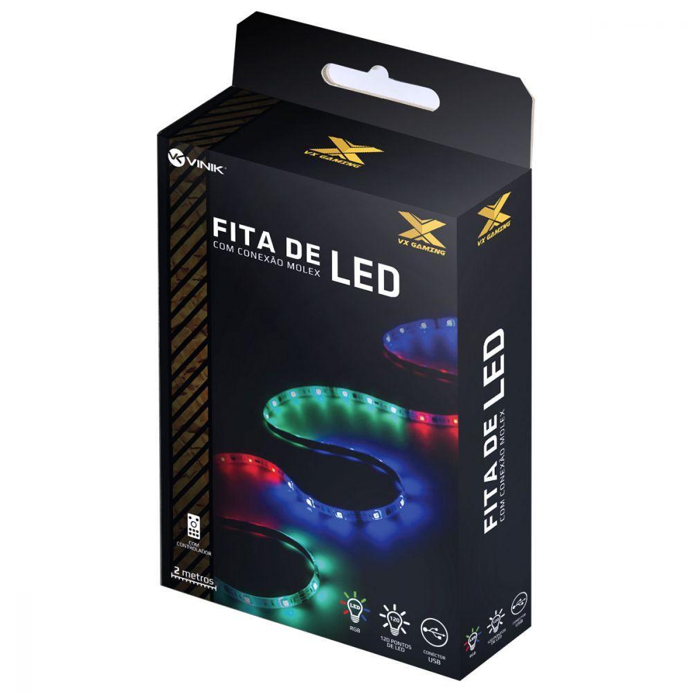 Fita De Led Vx Gaming Rgb Com Controlador Conexão Usb 120 Pontos De Led 2 Metros - Lru2 - 11