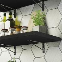 Kit 2 Prateleiras Suspensas 60 Cm Com Mão Francesa Preto - 7