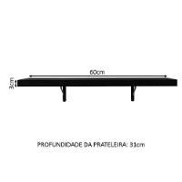 Kit 2 Prateleiras Suspensas 60 Cm Com Mão Francesa Preto - 8