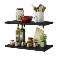 Kit 2 Prateleiras Suspensas 60 Cm Com Mão Francesa Preto - 9