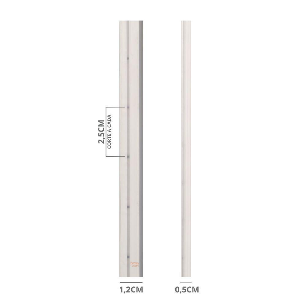 Fita De Led Neon Taschibra 8w/m Ip65 12v Cores | Valor Do Metro Rosa - 2