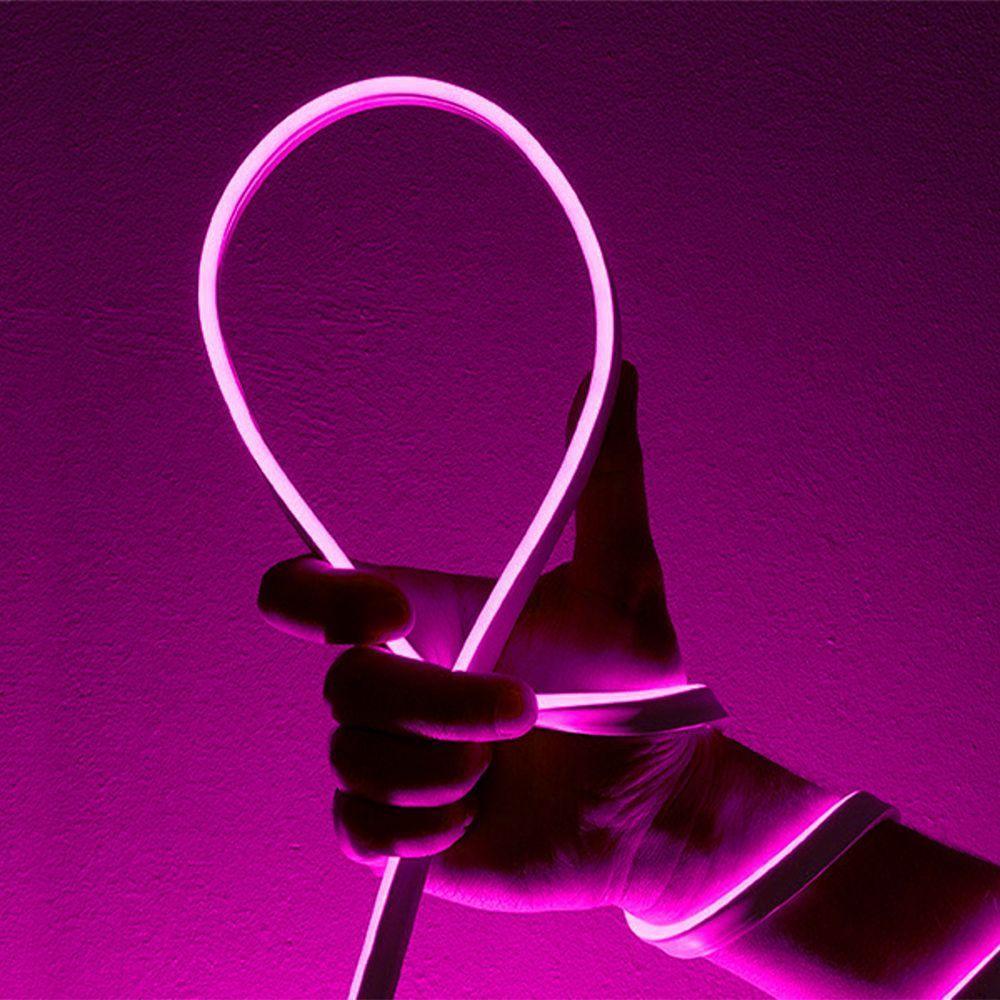 Fita De Led Neon Taschibra 8w/m Ip65 12v Cores | Valor Do Metro Rosa - 3