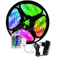 Fita Led 5M Rgb 16 Cores 5050 300 Leds + Fonte + Controle - 1