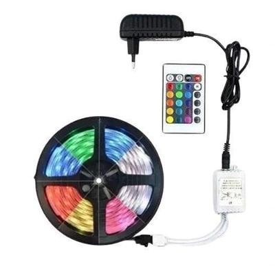 Fita Led Colorida A Prova Dagua Luz Led  Com Fonte