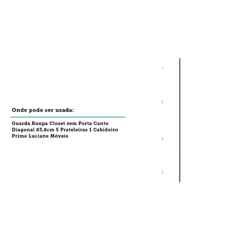 Porta Para Roupeiro Canto Diagonal 40cm Inox Branco Mat - 3