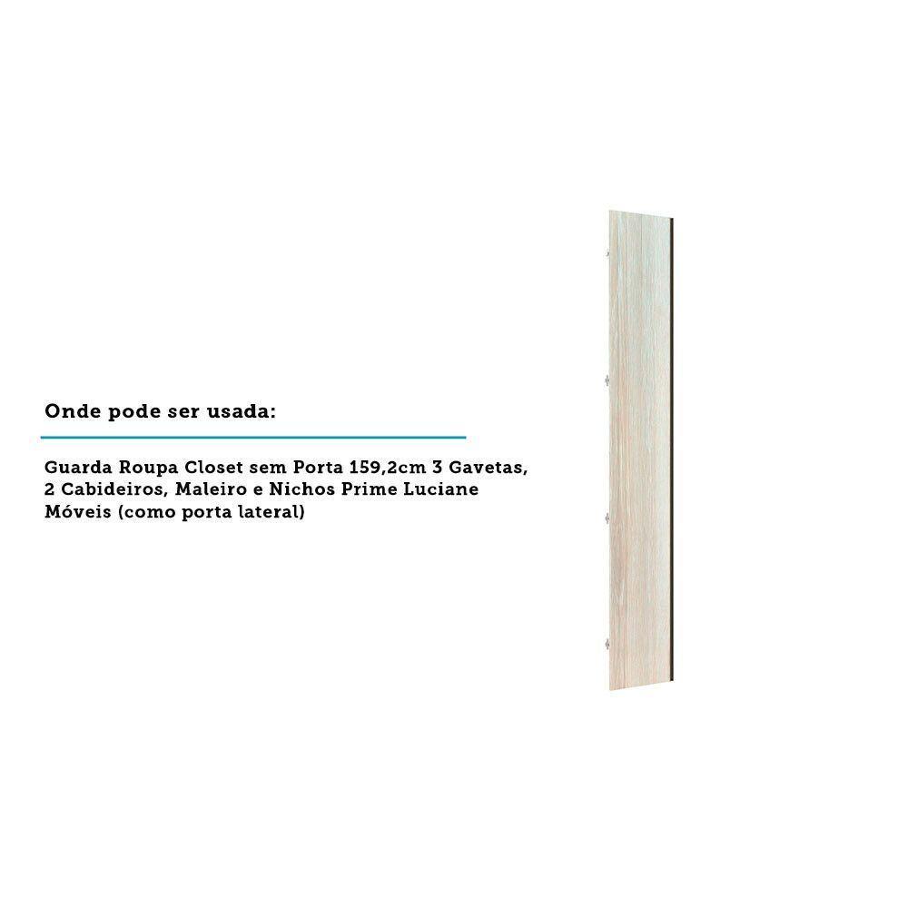 Porta Lateral Para Roupeiro 4 Portas Com Puxador Inox Crema - 3