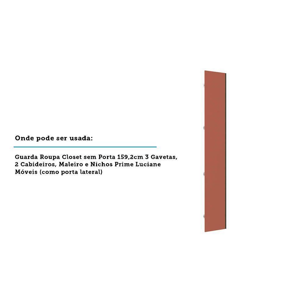 Porta Lateral Para Roupeiro 4 Portas Com Puxador Inox Gaia - 3