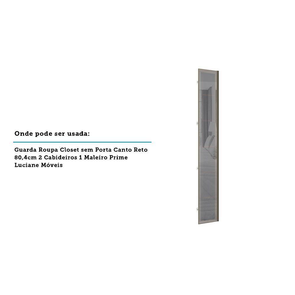 Porta Para Roupeiro De Canto Reto Com E Inox Inox Prata - 2