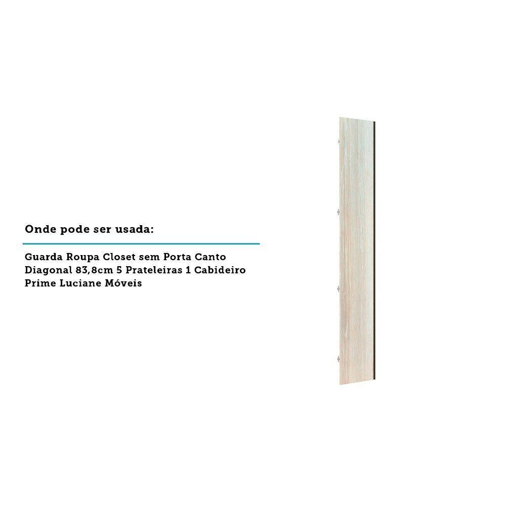 Porta Para Roupeiro Canto Diagonal 40cm Inox Crema - 3