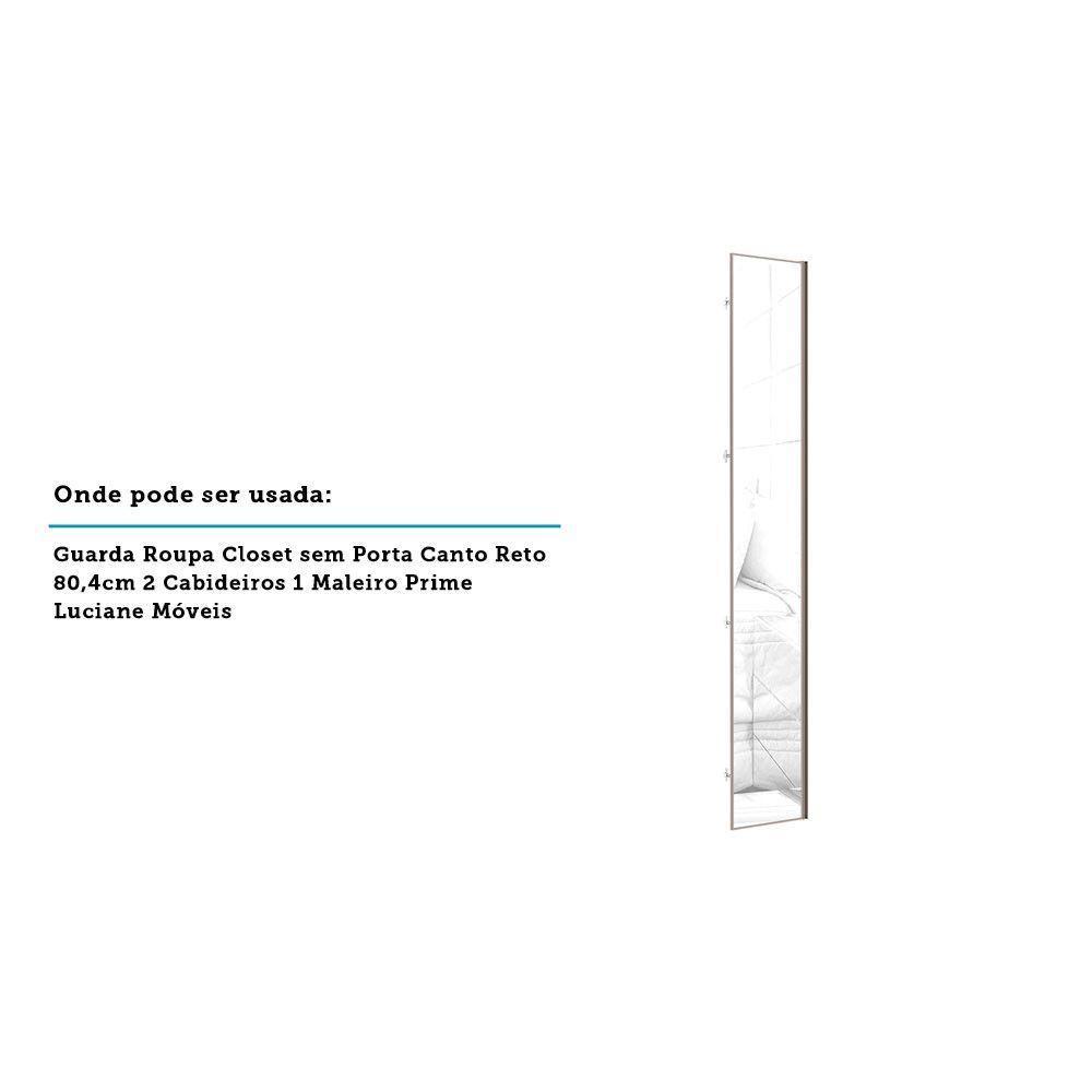 Porta Para Roupeiro De Canto Com Espelho E Champagne Espelho - 2