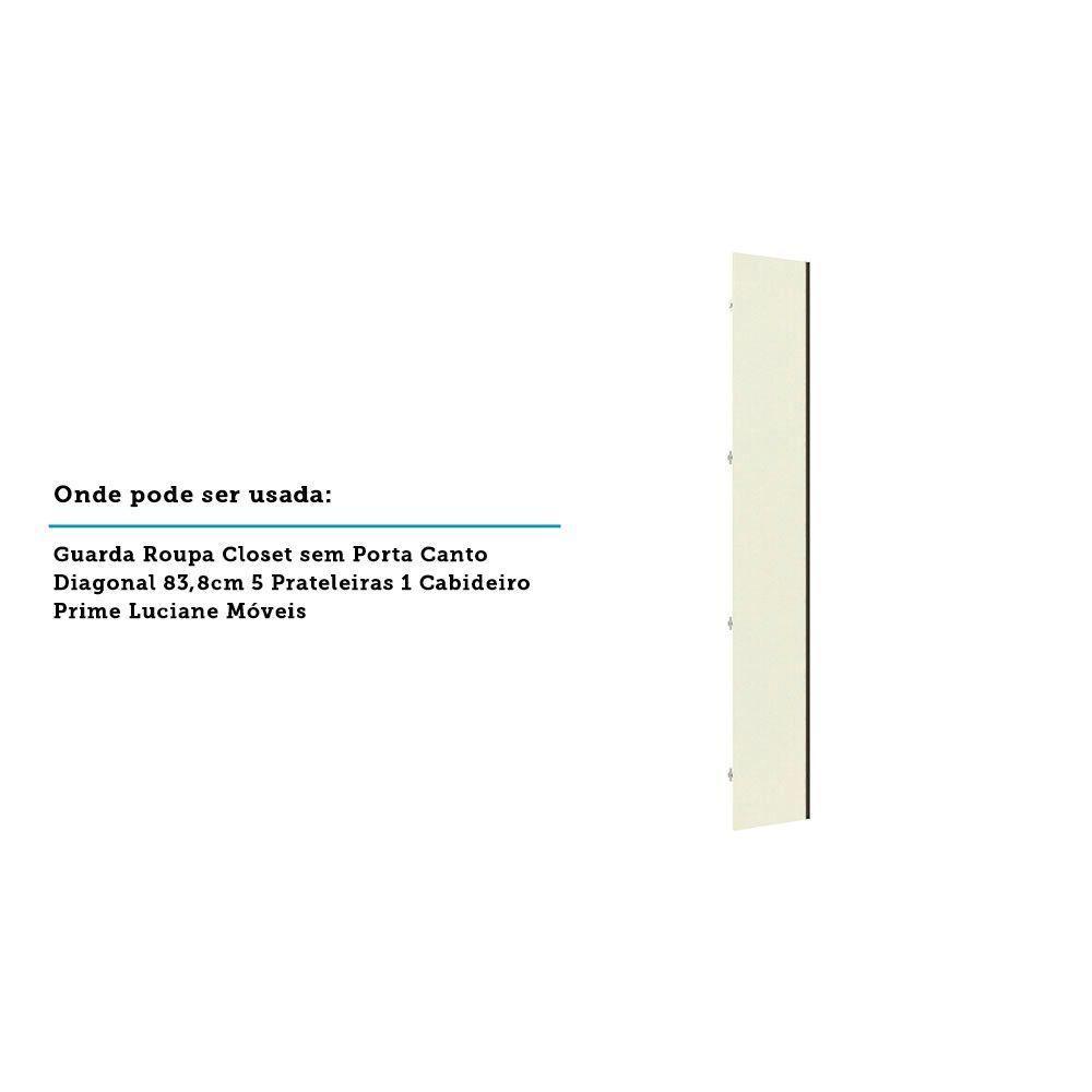 Porta Para Roupeiro Canto Diagonal 40cm Inox Kashmir - 3